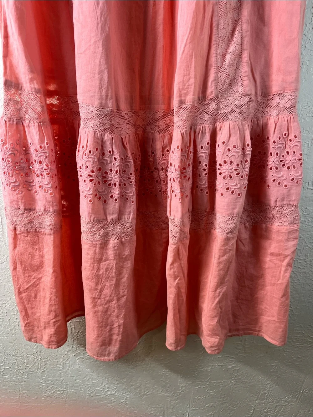 Love Shack Fancy Ayala Dress in Peach Blossom 100% Cotton - Picture 8 of 16